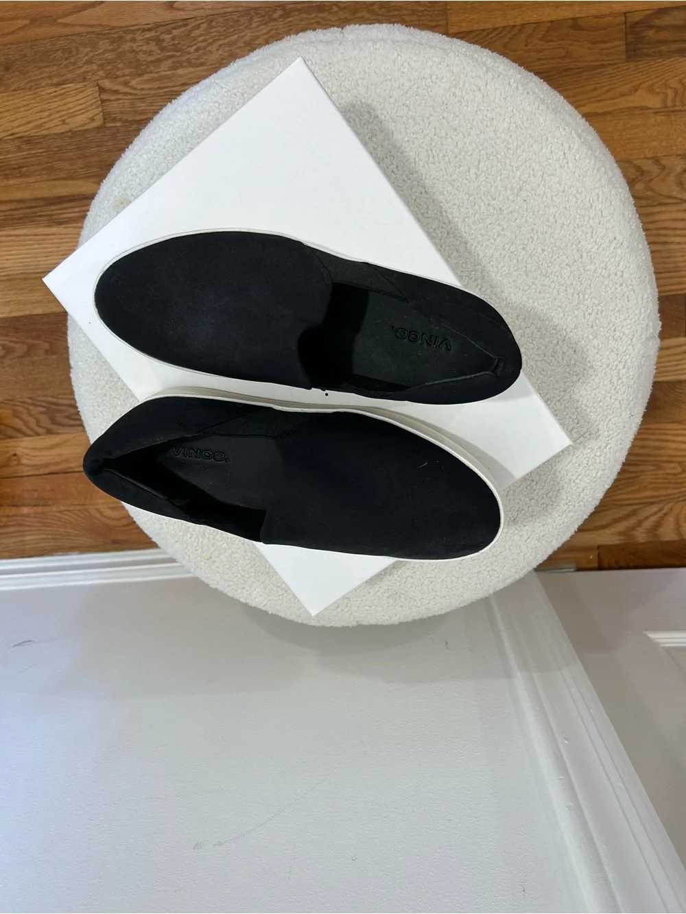 Vince Warren Black Slip-On Platform Sneakers Size 7